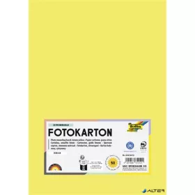   Dekorkarton, 2 oldalas, A4, 300 g, 50 lap, FOLIA, citromsárga