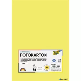   Dekorkarton, 2 oldalas, A4, 300 g, 50 lap, FOLIA, citromsárga