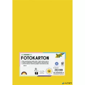   Dekorkarton, 2 oldalas, A4, 300 g, 50 lap, FOLIA, aranysárga