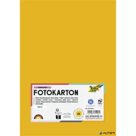   Dekorkarton, 2 oldalas, A4, 300 g, 50 lap, FOLIA, mélysárga