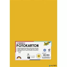   Dekorkarton, 2 oldalas, A4, 300 g, 50 lap, FOLIA, mélysárga