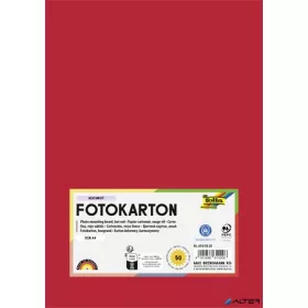 Dekorkarton, 2 oldalas, A4, 300 g, 50 lap, FOLIA, tűzpiros