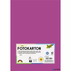   Dekorkarton, 2 oldalas, A4, 300 g, 50 lap, FOLIA, sötétrózsaszín