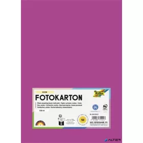   Dekorkarton, 2 oldalas, A4, 300 g, 50 lap, FOLIA, sötétrózsaszín