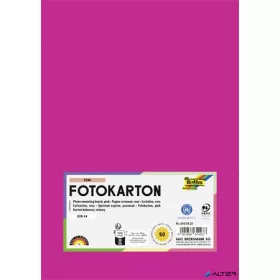   Dekorkarton, 2 oldalas, A4, 300 g, 50 lap, FOLIA, rózsaszín