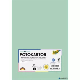 Dekorkarton, 2 oldalas, A4, 300 g, 50 lap, FOLIA, menta