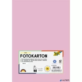  Dekorkarton, 2 oldalas, A4, 300 g, 50 lap, FOLIA, halvány rózsaszín