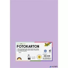   Dekorkarton, 2 oldalas, A4, 300 g, 50 lap, FOLIA, halvány orgonalila