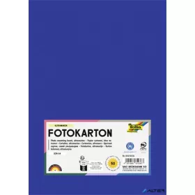 Dekorkarton, 2 oldalas, A4, 300 g, 50 lap, FOLIA, mélykék