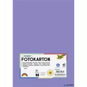 Dekorkarton, 2 oldalas, A4, 300 g, 50 lap, FOLIA, ibolyakék