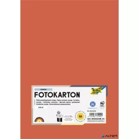 Dekorkarton, 2 oldalas, A4, 300 g, 50 lap, FOLIA, narancs