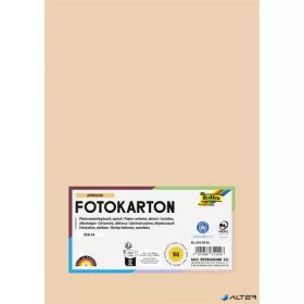 Dekorkarton, 2 oldalas, A4, 300 g, 50 lap, FOLIA, barack