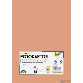   Dekorkarton, 2 oldalas, A4, 300 g, 50 lap, FOLIA, lazacszínű