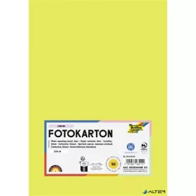 Dekorkarton, 2 oldalas, A4, 300 g, 50 lap, FOLIA, limezöld