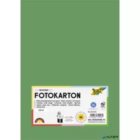 Dekorkarton, 2 oldalas, A4, 300 g, 50 lap, FOLIA, mohazöld