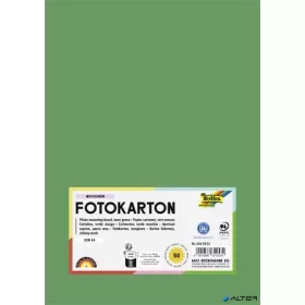 Dekorkarton, 2 oldalas, A4, 300 g, 50 lap, FOLIA, mohazöld
