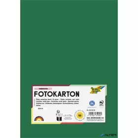   Dekorkarton, 2 oldalas, A4, 300 g, 50 lap, FOLIA, fenyőzöld