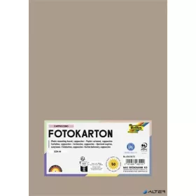 Dekorkarton, 2 oldalas, A4, 300 g, 50 lap, FOLIA, cappuccino