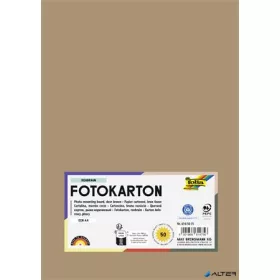 Dekorkarton, 2 oldalas, A4, 300 g, 50 lap, FOLIA, őzbarna