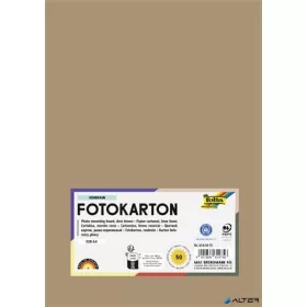 Dekorkarton, 2 oldalas, A4, 300 g, 50 lap, FOLIA, őzbarna