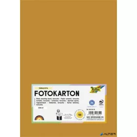 Dekorkarton, 2 oldalas, A4, 300 g, 50 lap, FOLIA, terrakotta