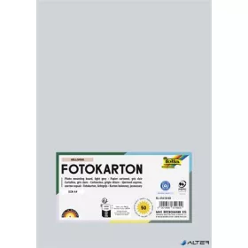   Dekorkarton, 2 oldalas, A4, 300 g, 50 lap, FOLIA, világosszürke