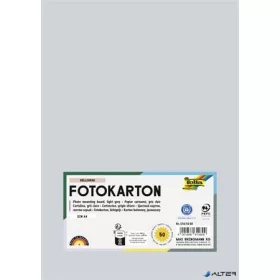   Dekorkarton, 2 oldalas, A4, 300 g, 50 lap, FOLIA, világosszürke