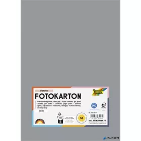 Dekorkarton, 2 oldalas, A4, 300 g, 50 lap, FOLIA, kőszürke