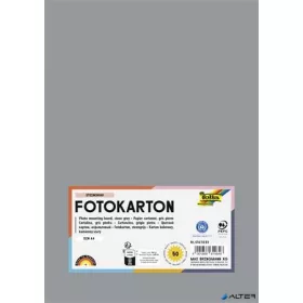 Dekorkarton, 2 oldalas, A4, 300 g, 50 lap, FOLIA, kőszürke