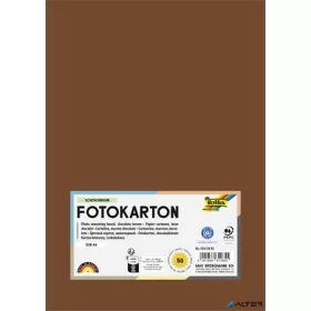   Dekorkarton, 2 oldalas, A4, 300 g, 50 lap, FOLIA, csokoládébarna