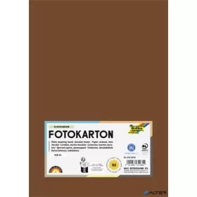   Dekorkarton, 2 oldalas, A4, 300 g, 50 lap, FOLIA, csokoládébarna
