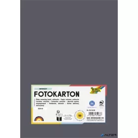   Dekorkarton, 2 oldalas, A4, 300 g, 50 lap, FOLIA, antracitszürke