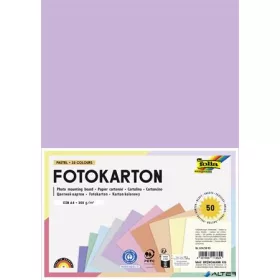   Dekorkarton, 2 oldalas, A4, 300 g, 10x5 lap, FOLIA, „Pastel”, vegyes színek