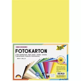   Dekorkarton, 2 oldalas, A4, 300 g, 25x2 lap, FOLIA, vegyes színek