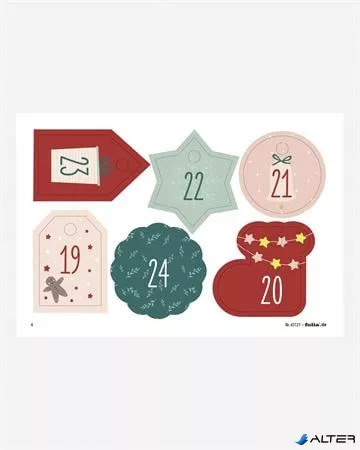 Adventi naptár, tasakos, juta hatás, FOLIA "Nature", természetes hatású