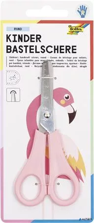 Olló, iskolai, kerekített, 13,5 cm, FOLIA, vegyes színek