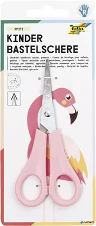 Olló, iskolai, hegyes, 13,5 cm, FOLIA, vegyes színek