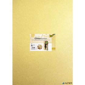  Dekorkarton tömb, csillámos, 1 oldalas, 50x70 cm, 300g, 5 lap, FOLIA, arany