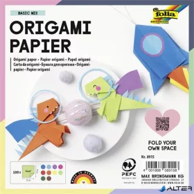   Origami papír, 15x15 cm, 70 g, 100 lap, FOLIA, vegyes színek
