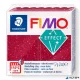 Gyurma, 57 g, égethető, FIMO 'Effect', csillámos piros