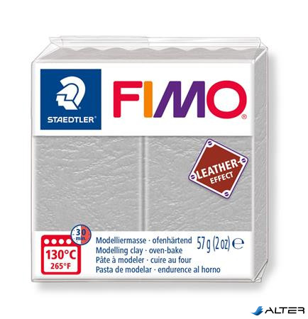 Gyurma, 57 g, égethető, FIMO "Leather Effect", galambszürke