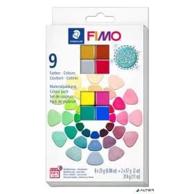   Gyurma, készlet, 8x25 + 2x57 g, égethető, FIMO 'Effect Colours', 9 különböző gyöngyház szín