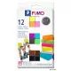 Gyurma, készlet, 12x25 g, égethető, FIMO 'Effect Colours', 12 különböző neon szín