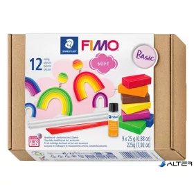   Gyurma készlet, 9x25 g, égethető, FIMO "Soft Basic", 9 különböző szín