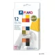 Gyurma, készlet, 12x25 g, égethető, FIMO "Soft Natural", 12 különböző szín