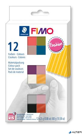 Gyurma, készlet, 12x25 g, égethető, FIMO 'Soft Fashion', 12 különböző szín