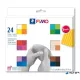 Gyurma, készlet, 24x25g, égethető, FIMO 'Soft Basic', 24 különböző szín