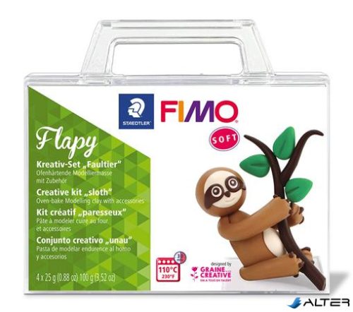 Gyurma készlet, 4x25 g, égethető, FIMO "Soft Creative", Flapy Lajhár