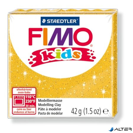 Gyurma, 42 g, égethető, FIMO "Kids", glitteres arany