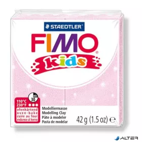   Gyurma, 42 g, égethető, FIMO 'Kids', gyöngyház világos rózsaszín